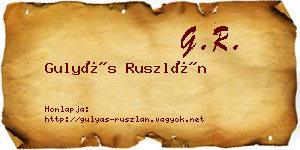 Gulyás Ruszlán névjegykártya